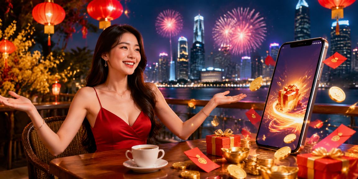 Người dùng TP.HCM cầm phong bì đỏ và điện thoại tại quán cà phê sau khi trúng thưởng xổ số