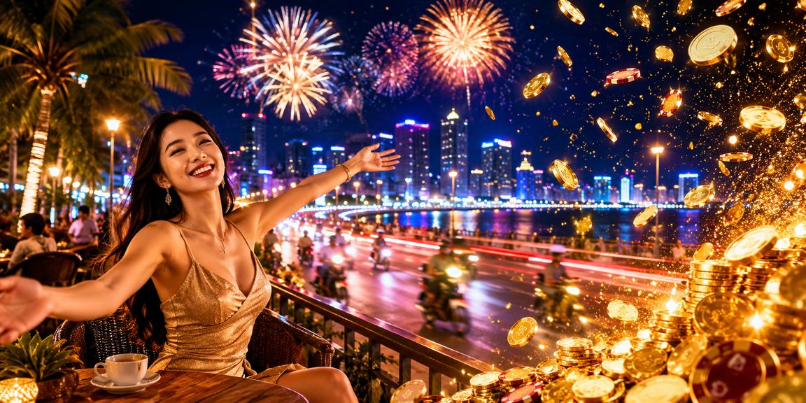 Không gian đặt cược casino Việt Nam với bàn chơi truyền thống và ánh đèn vàng